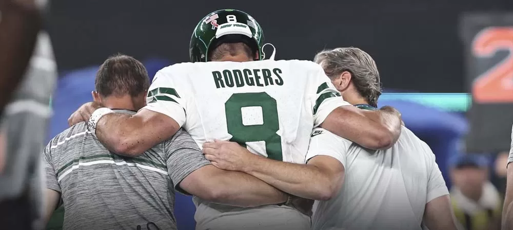 Aaron Rodgers Injury Drops Jets Super Bowl + AFC East Odds