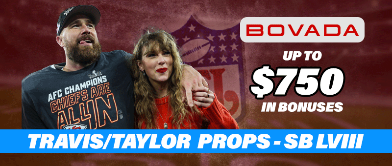 Travis Kelce, Taylor Swift Super Bowl 58 Props at Bovada Sportsbook